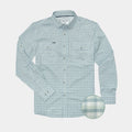 Teal checkered long sleeve shirt