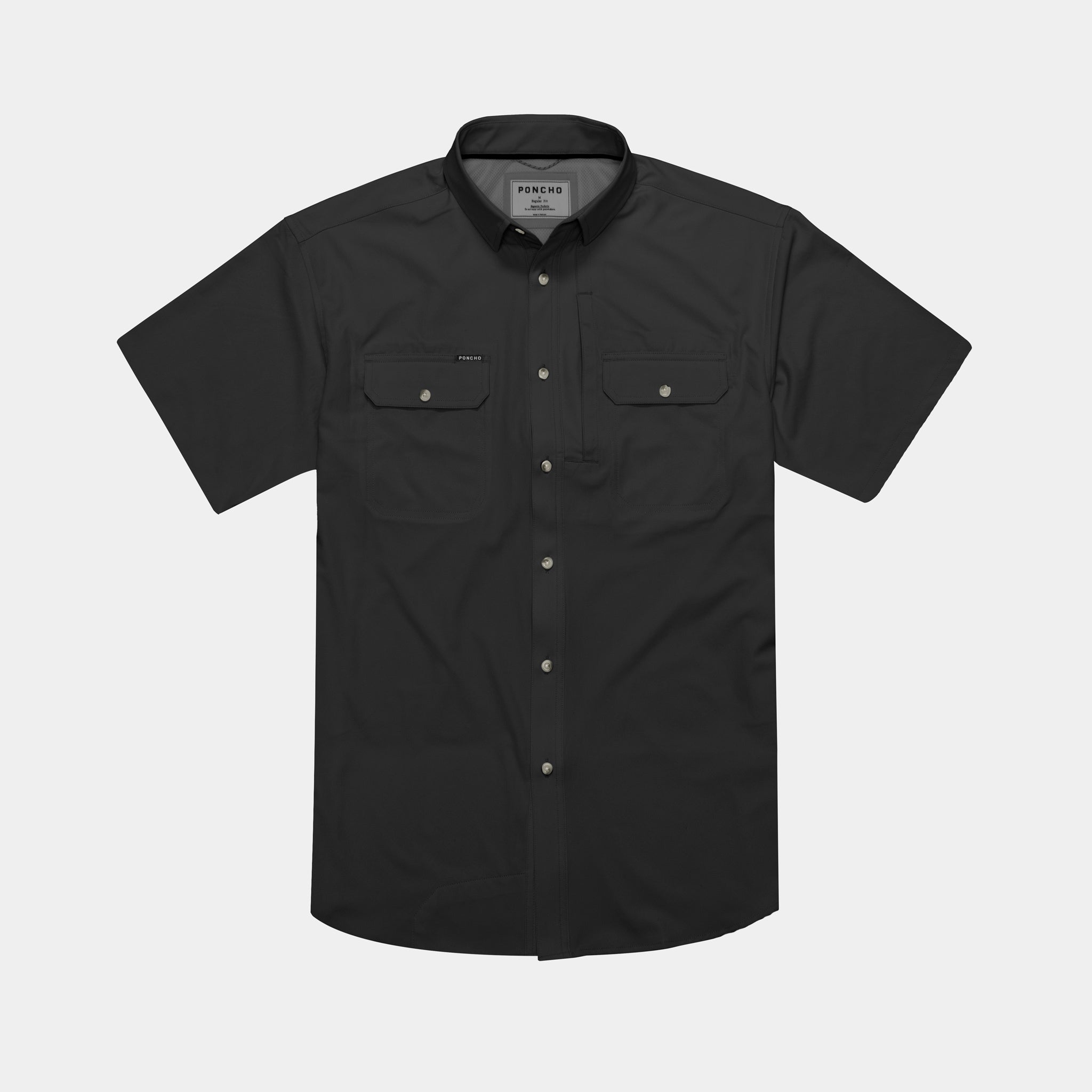 Poncho Fishing Shirt | Black Short Sleeve