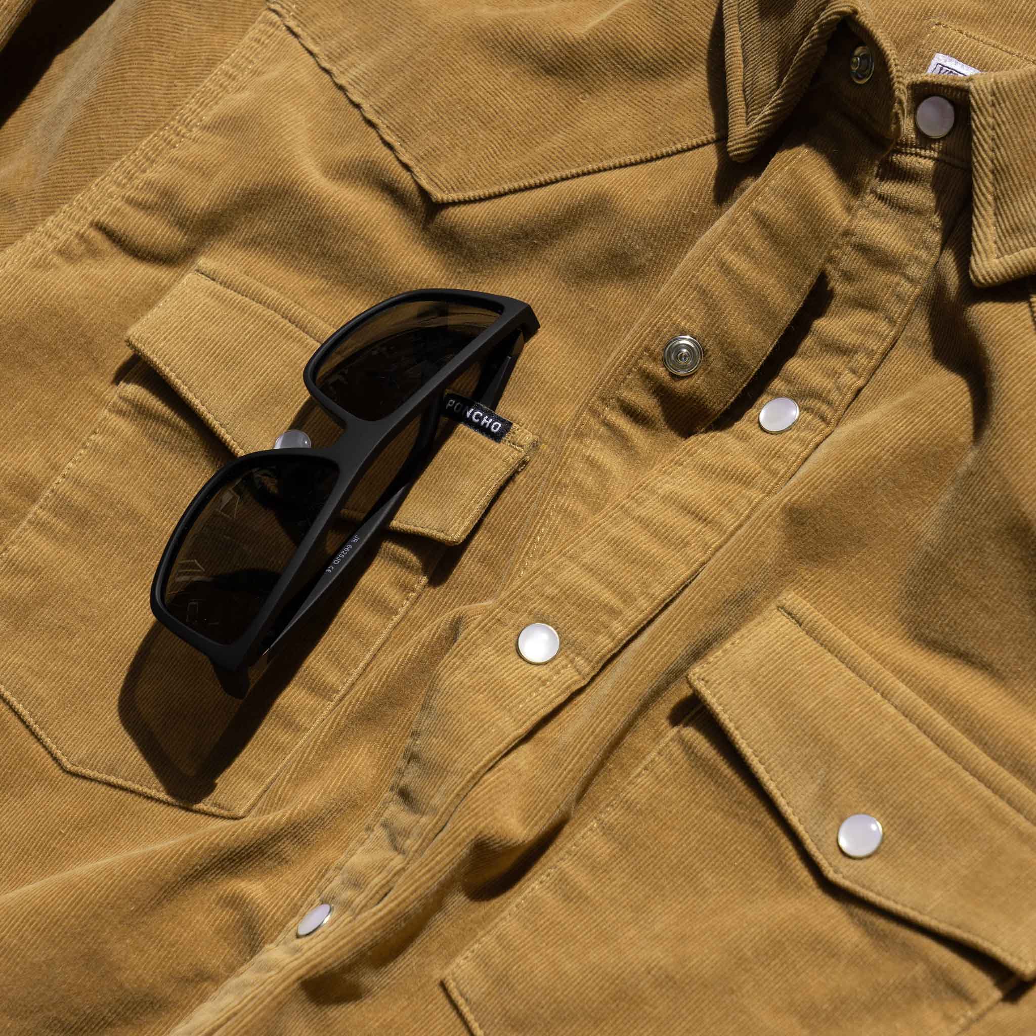 sunglasses slit on chest pocket on shirt