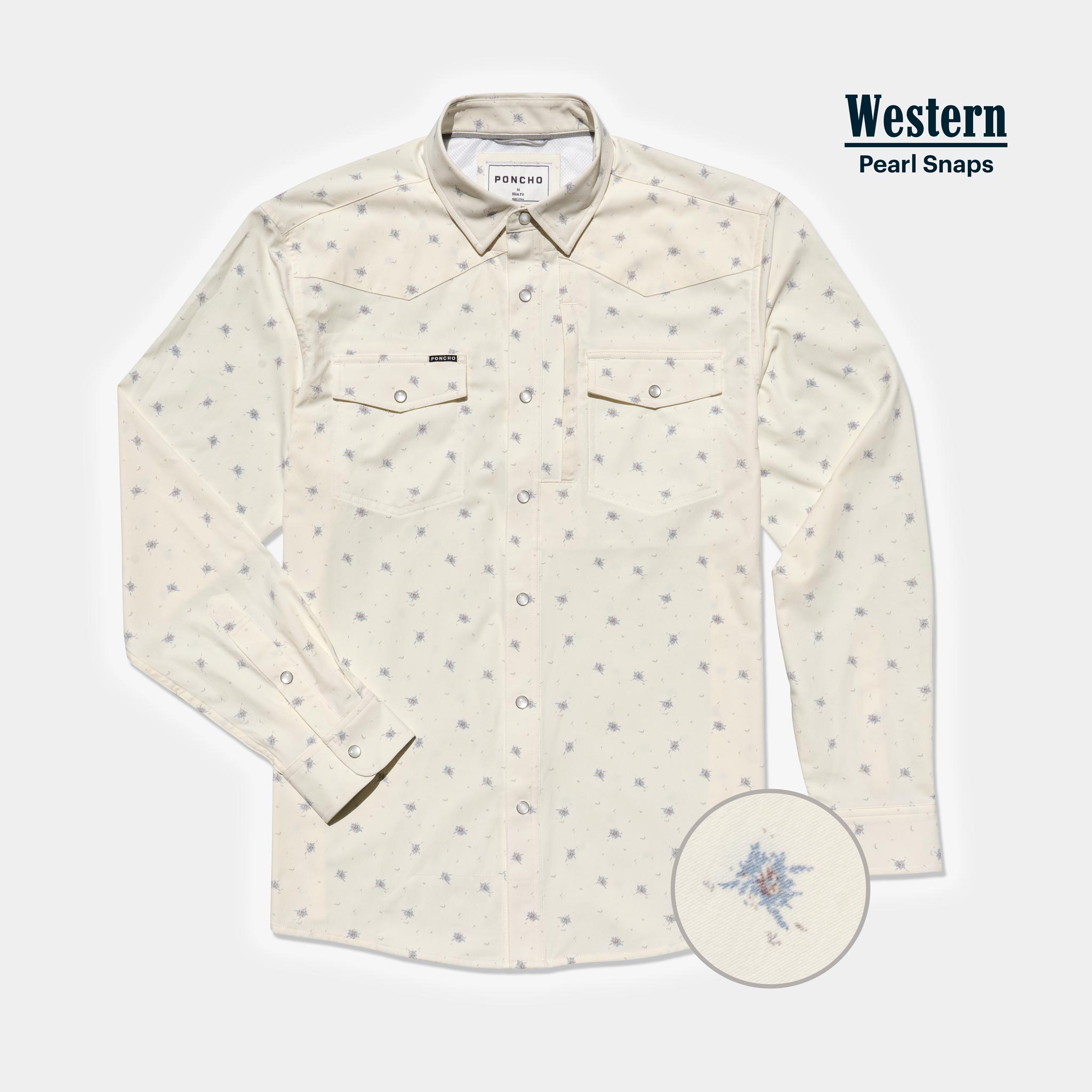 Product image of the tan floral western long sleeve shirt
