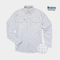 product picture for grey white plaid western shirt