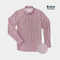 maroon checkered long sleeve shirt
