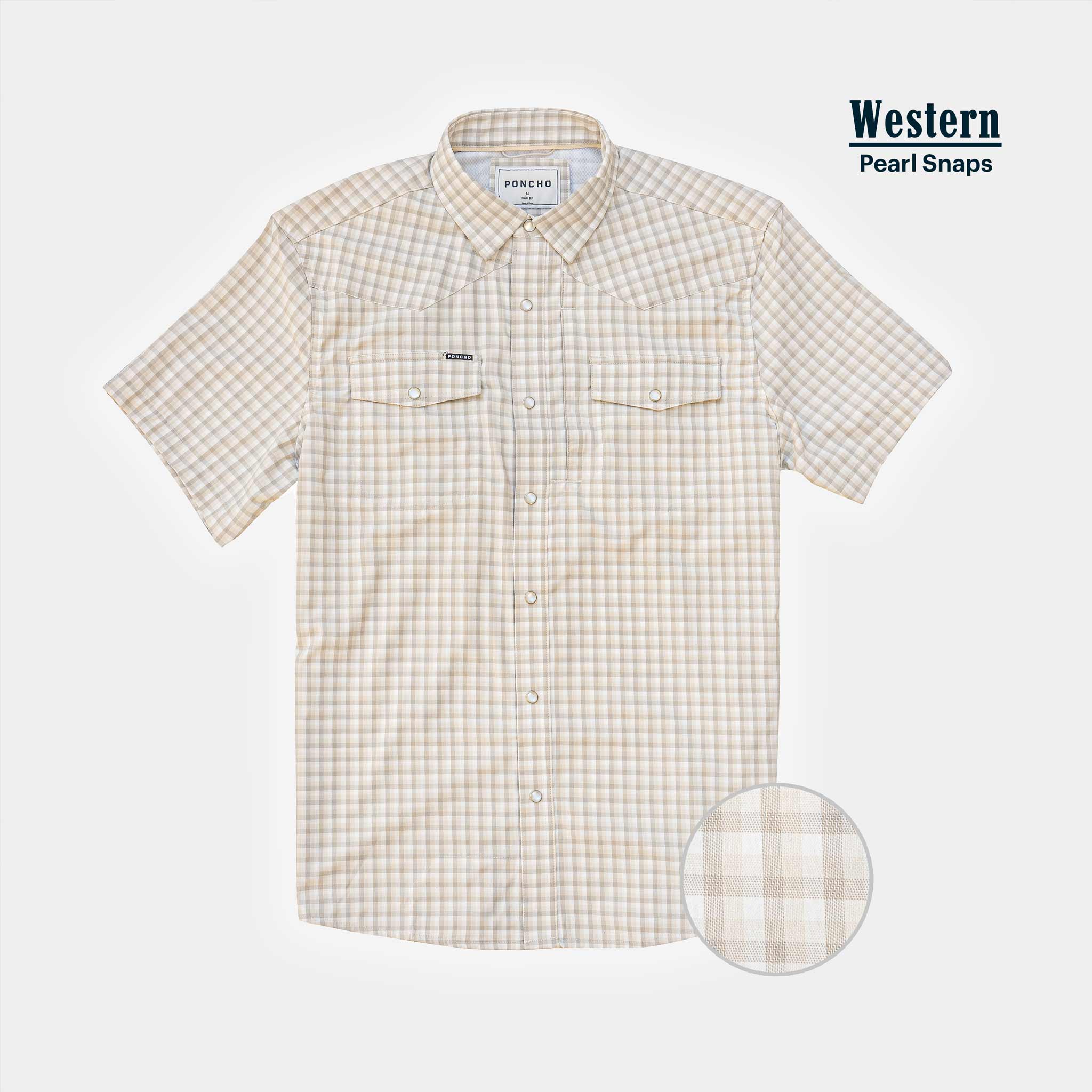 product picture of tan check western shirt