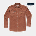 product pic of faded auburn corduroy shirt