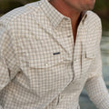 closeup of chest pocket of guy wearing shirt