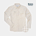 product picture of tan plaid western shirt