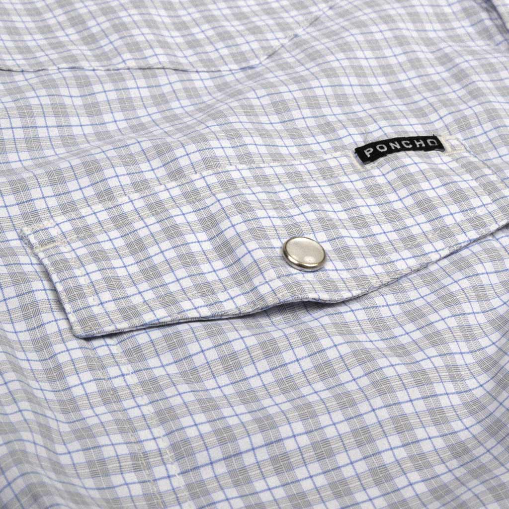 Plaid western short sleeve close up pocket 