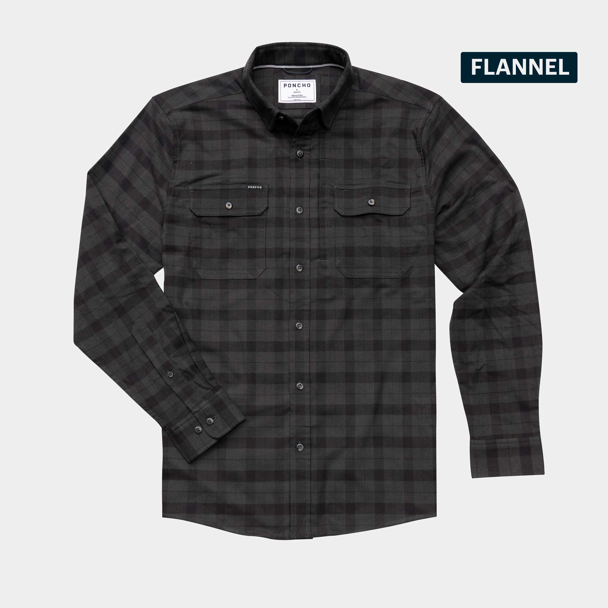 Black checkered long sleeve flannel