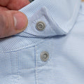 Short Sleeve microcheck shirt blue collar snap