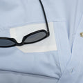 Short Sleeve microcheck shirt blue lens cleaner
