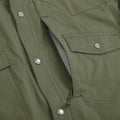 Long sleeve green western shirt zipper chest pocket 