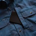 Close up photo of Blue Goose showing cell phone chest pocket