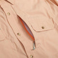 Orange microcheck long sleeve fishing shirt zipper pocket 