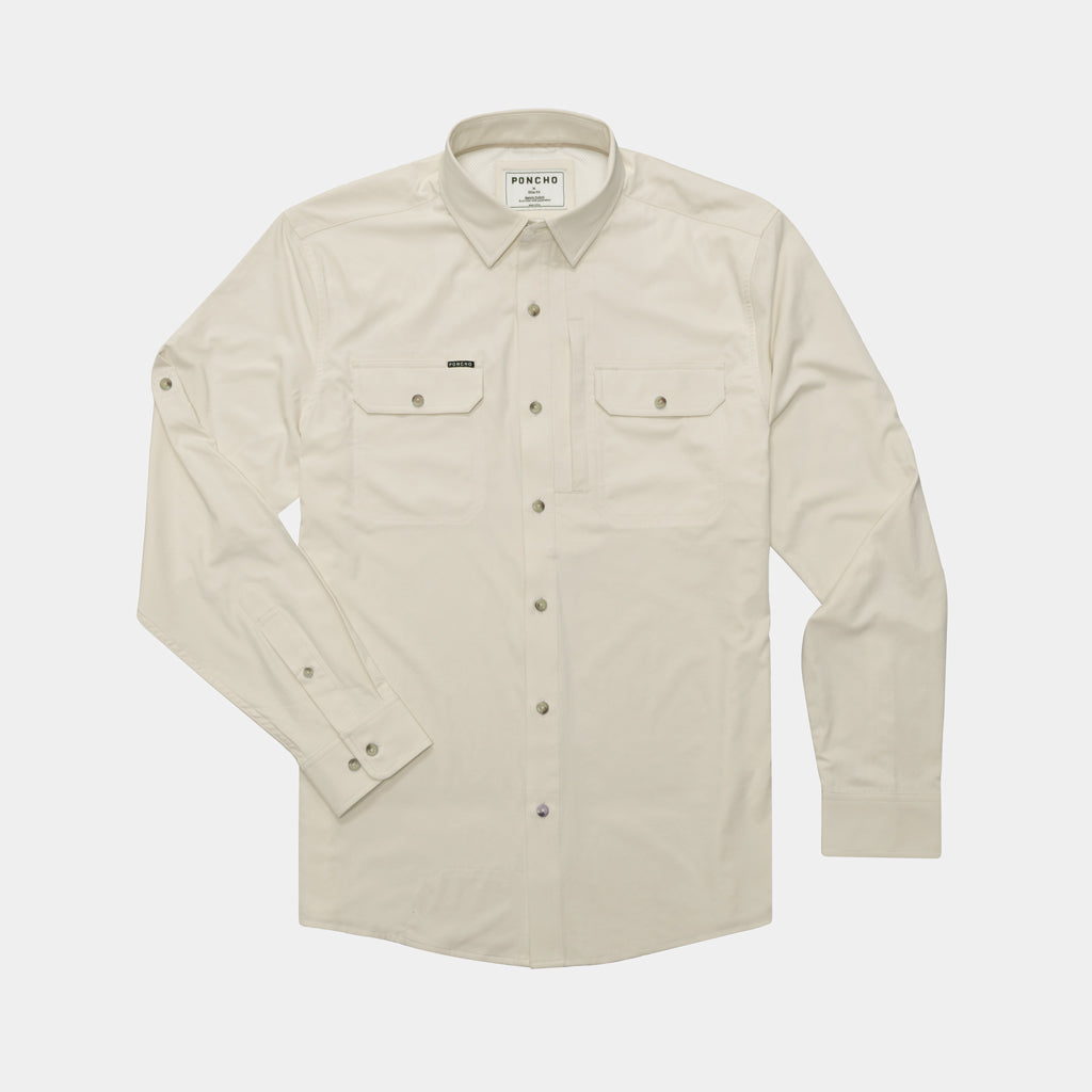 Poncho Fishing Shirt | Solid Tan Short Sleeve