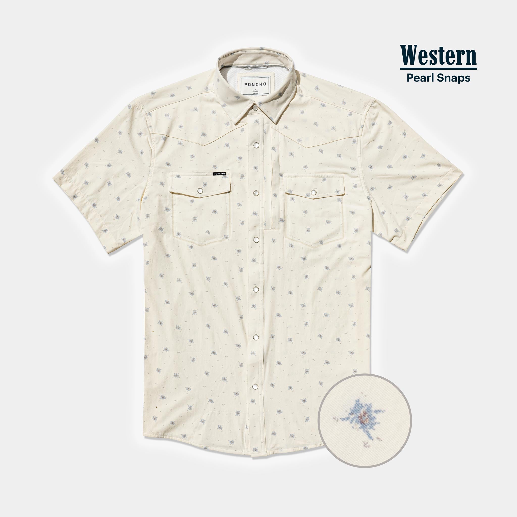 Product photo of the floral western short sleeve shirt
