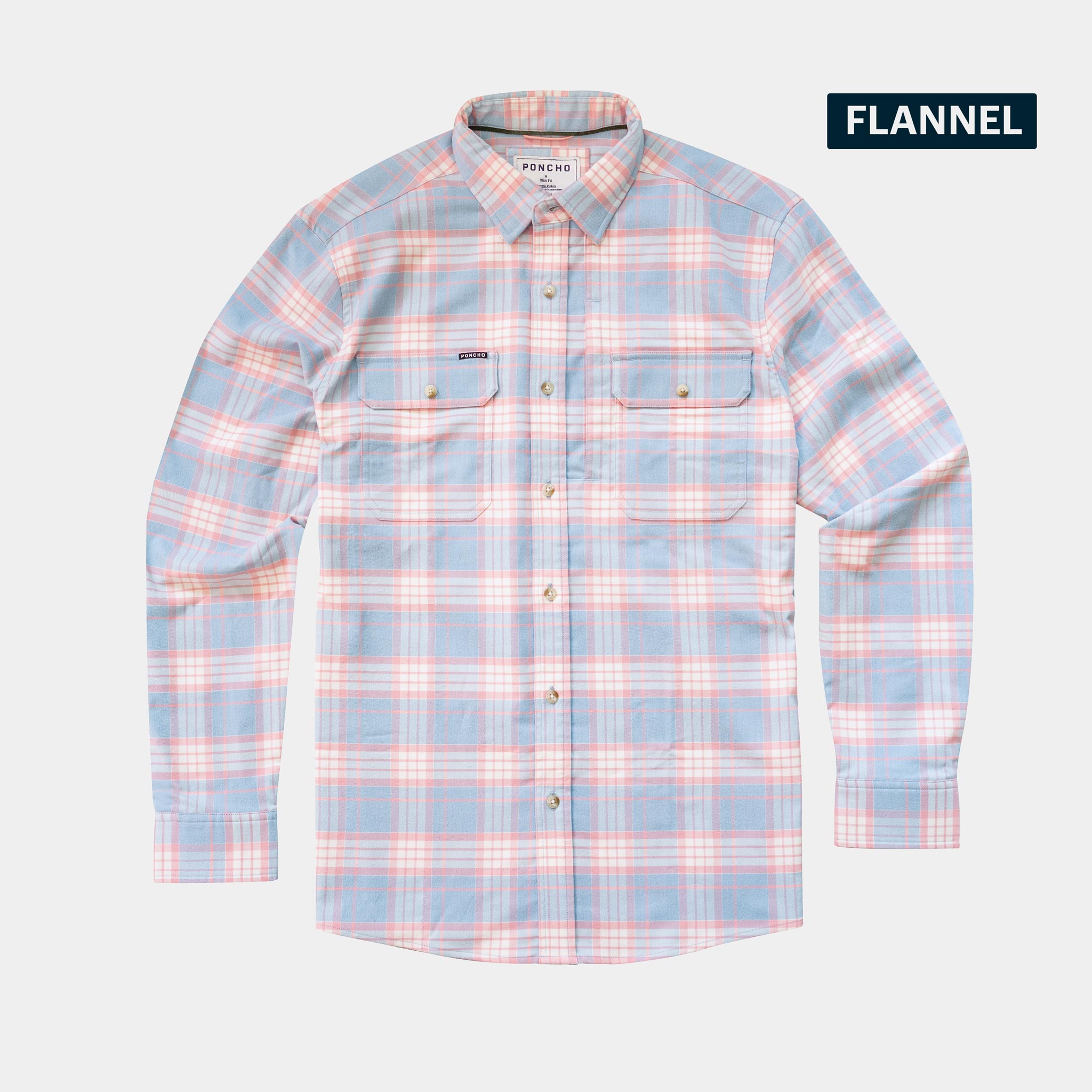 product pic of pink and blue flannel