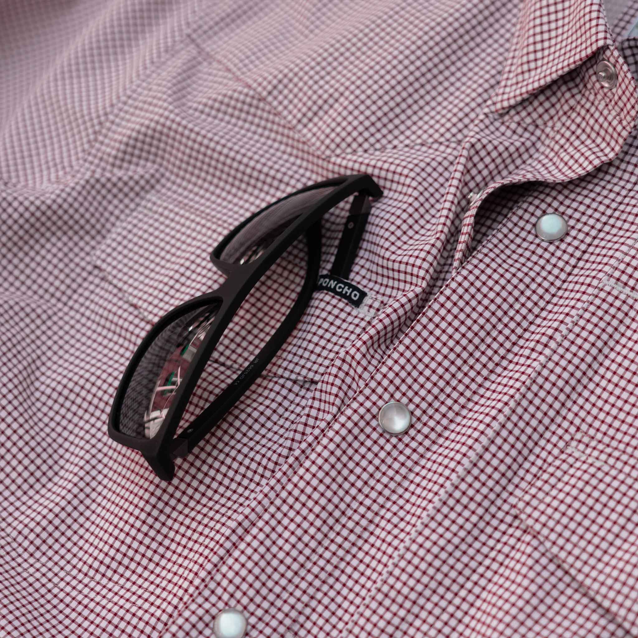 close up of front right pocket with sunglasses tucked in