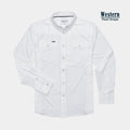 Western Shirt, pearl snap buttons long sleeve white