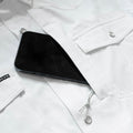 Western Shirt, pearl snap buttons short sleeve white cell phone pocket