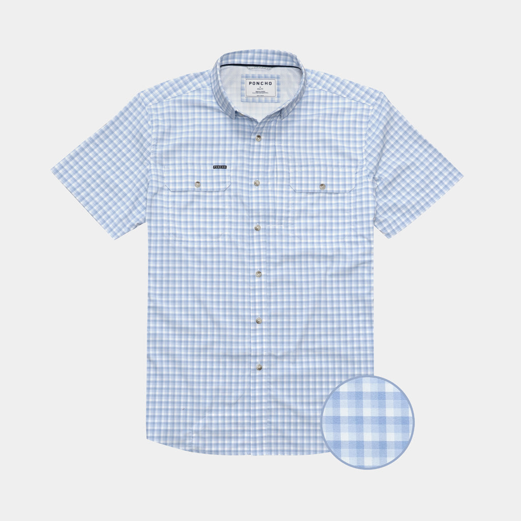light blue short sleeve fishing shirt 