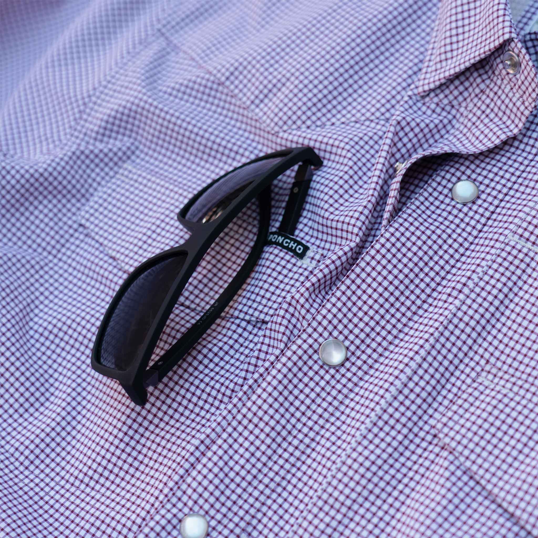 close up of sunglasses in front right pocket