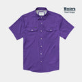 product image of short sleeve purple western shirt