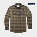 brown and light brown checker long sleeve flannel