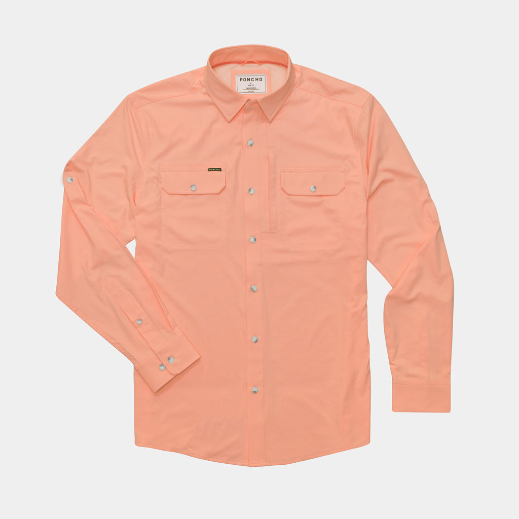 light orange long sleeve fishing shirt 